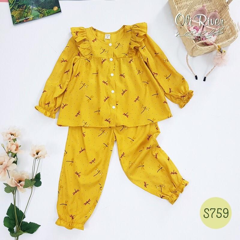 Bộ quần áo cho bé gái 1-8y có 2 màu