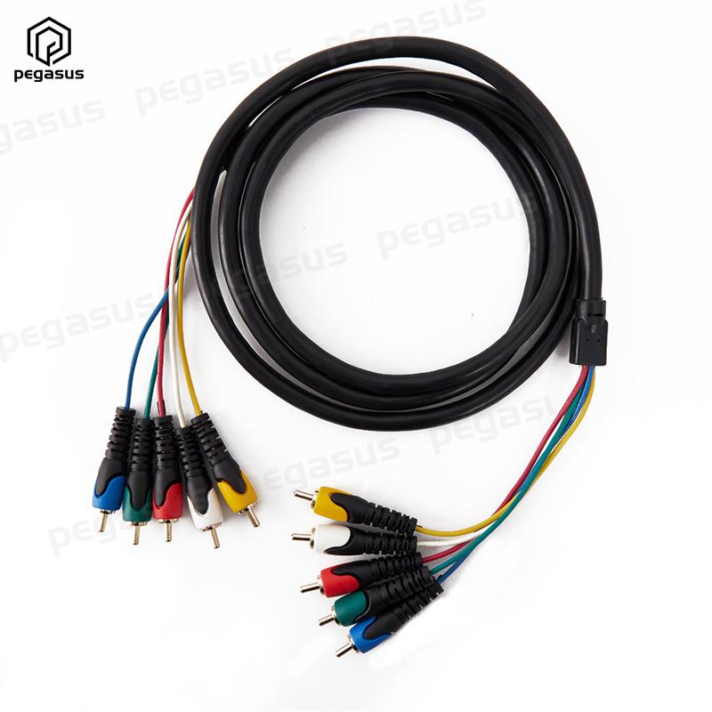 Cáp âm thanh và video đầu mạ vàng 5 Cáp mở rộng âm thanh và video Lotus 5RCA Male / 5RCA Male 1,8m Màu sắc: Đen