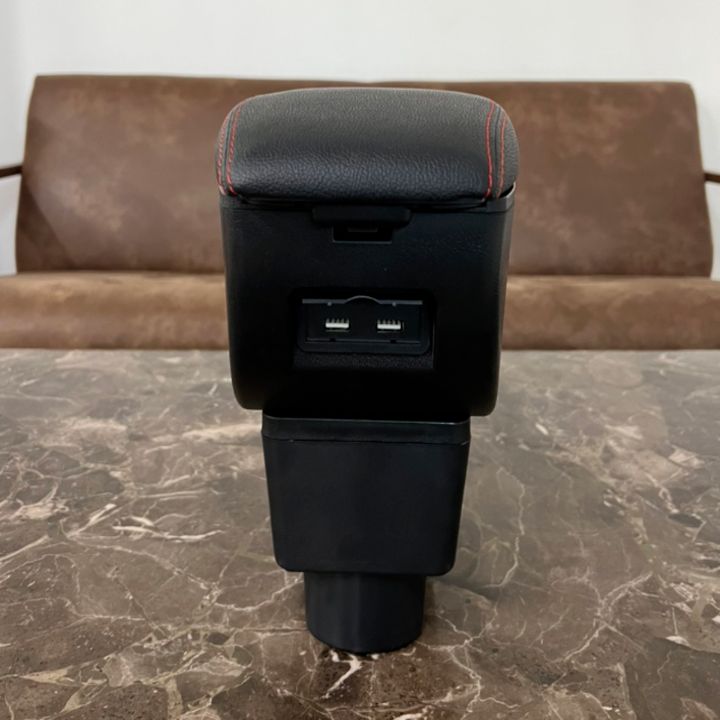 Hộp tỳ tay ô tô Toyota Vios 2020-2022 tích hợp 4 cổng USB Chất liệu Nhựa ABS da PU cao cấp