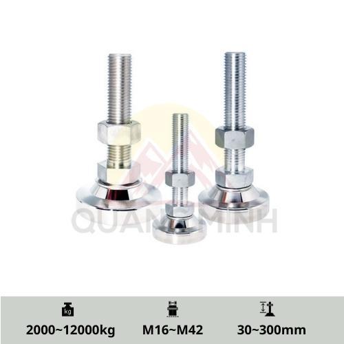 B-SM/B-SMS- Chân tăng chỉnh chiều cao, chịu lực, inox, thép mạ, đế sắt M16, M20, M24, M30, M36, M42 cao cấp Hàn Quốc