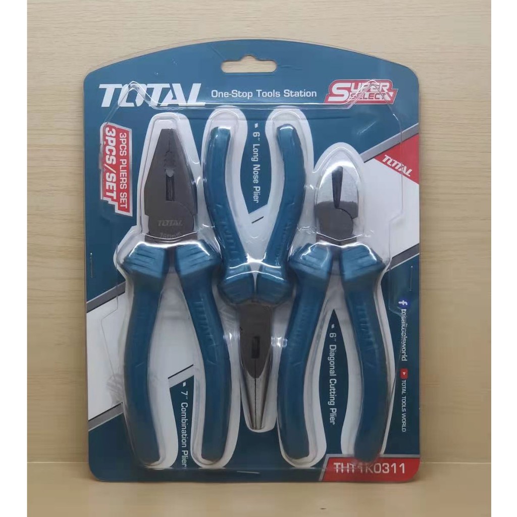 Bộ 3 kềm răng,cắt và mũi nhọn total THT1K0311a