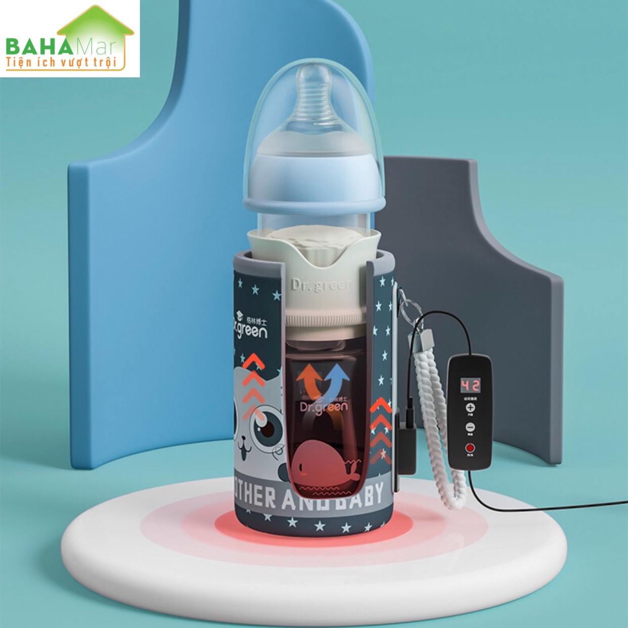 BÌNH SỮA KÈM Ủ TỰ ĐỘNG PHA NHANH "BAHAMAR" Có ngăn chứa sữa riêng biệt, khi cần ấn nhả để lắc pha nhanh trong tích tắc. Có thể điều chỉnh nhiệt độ , có thể hâm sữa, nhiệt độ không đổi.