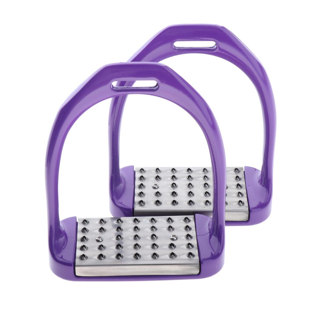1 Pair Stainless Steel Horse Riding Stirrups Safety Treads Anti-Slip