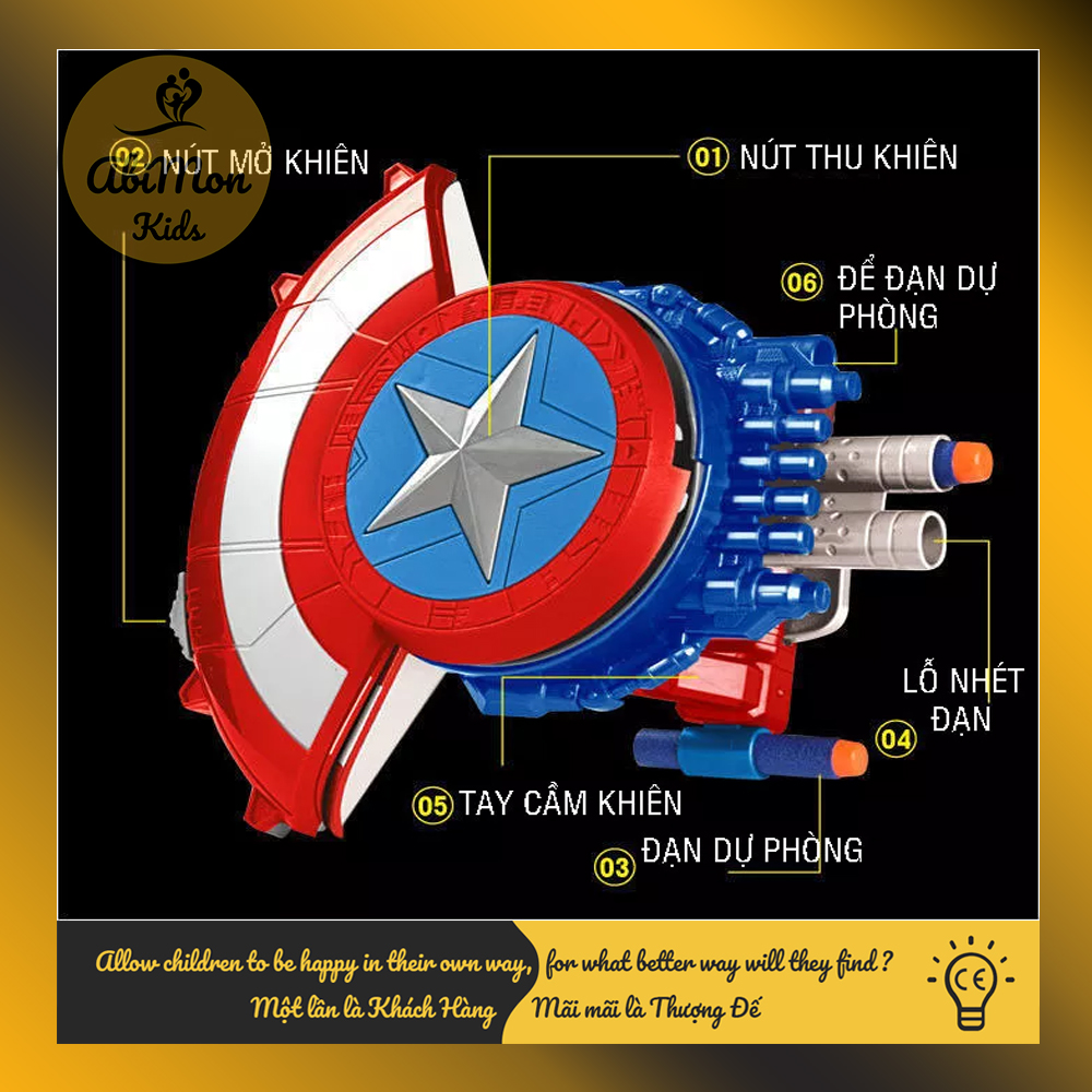 Đồ Chơi Khiên Đội Trưởng Mỹ Cho Bé (Captain America) || Đồ chơi Gỗ - Giáo dục - An toàn - Thông minh