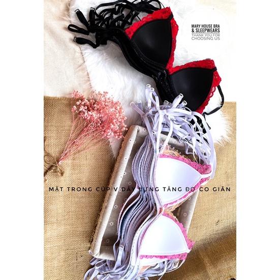 SET BRALETTE REN MÚT NGỰC HOA ĐỎ TƯƠI