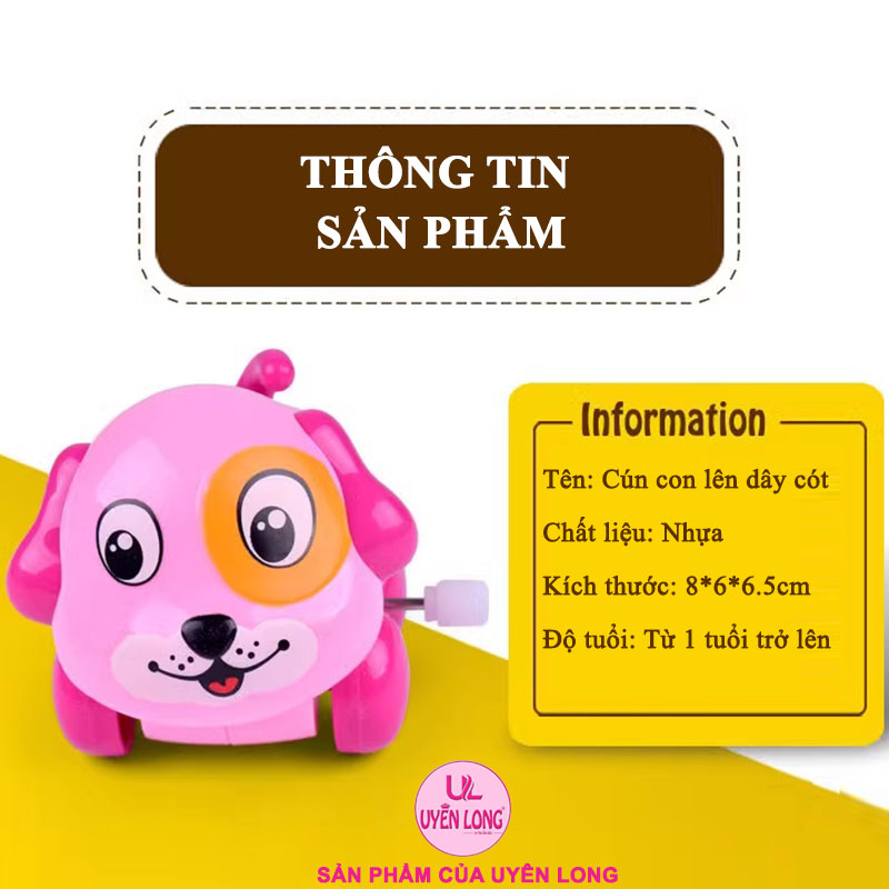 Cún Cưng Vặn Cót Mini Cho Bé, Có Lắc Đuôi Và Đầu Khi Di Chuyển, Phát Triển Nhận Biết Con Vật, Màu Sắc, Gia Công Tinh Tế.