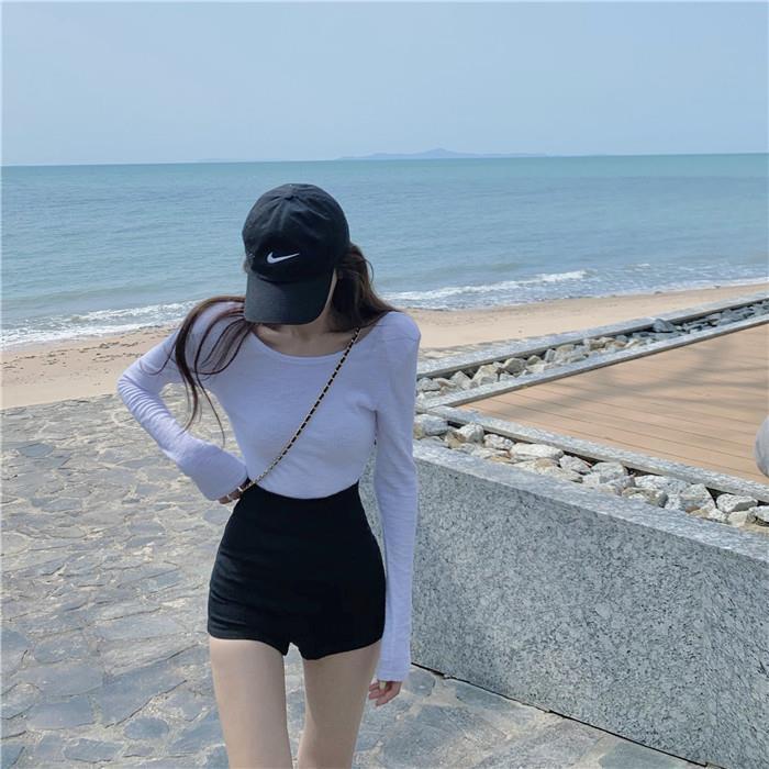 Quần đùi dáng chữ A eo cao thời trang Hàn Quốc trẻ trung cho nữ