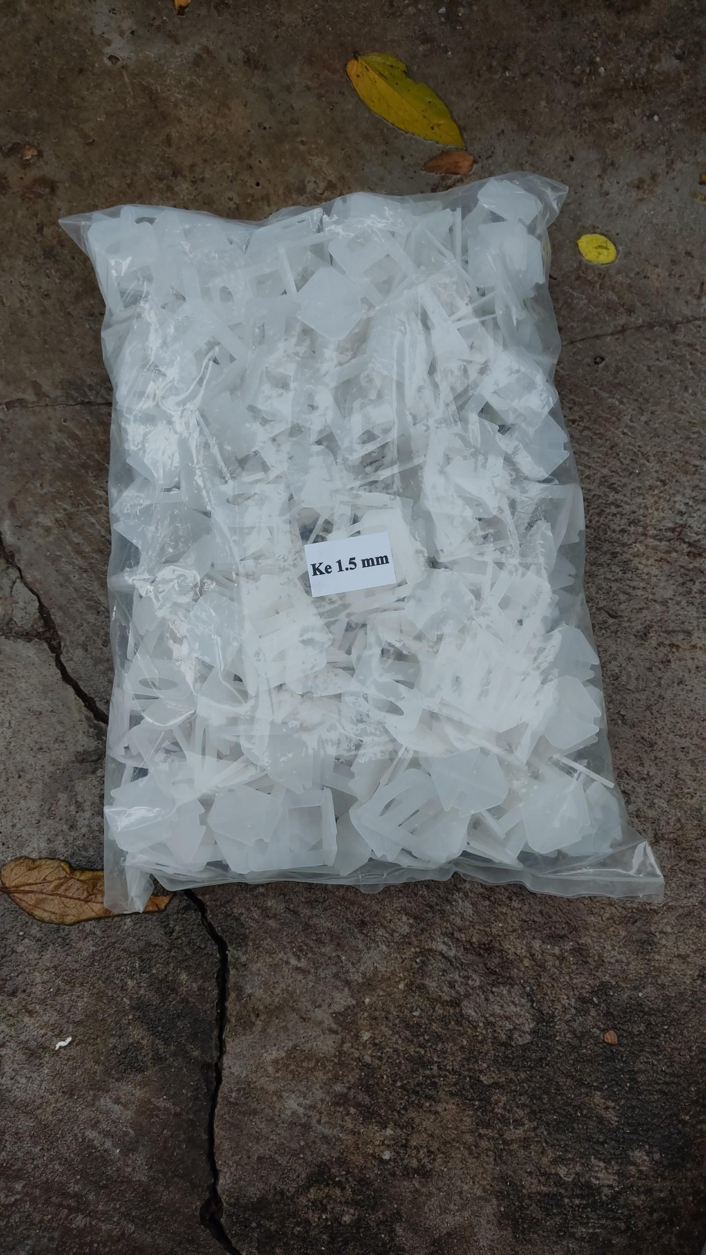 Túi 1 kg Ke nêm cân bằng lát gạch 1mm, 1,5mm, 2mm - Kìm bóp dụng cụ phụ kiện ốp lát