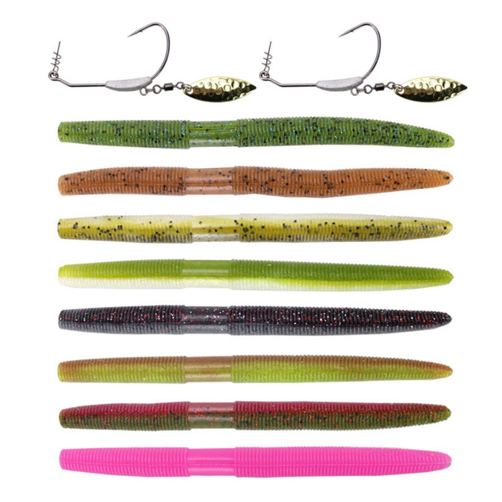 15pcs Artificial Soft Baits Lifelike Earthworm Fishing Lure Maggot Grub Bait