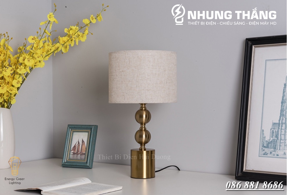 Đèn Ngủ Để Bàn S3069 Decor Vintage - Khung Kim Loại - Kiểu Dáng Sang Trọng - Tặng Kèm Bóng Led