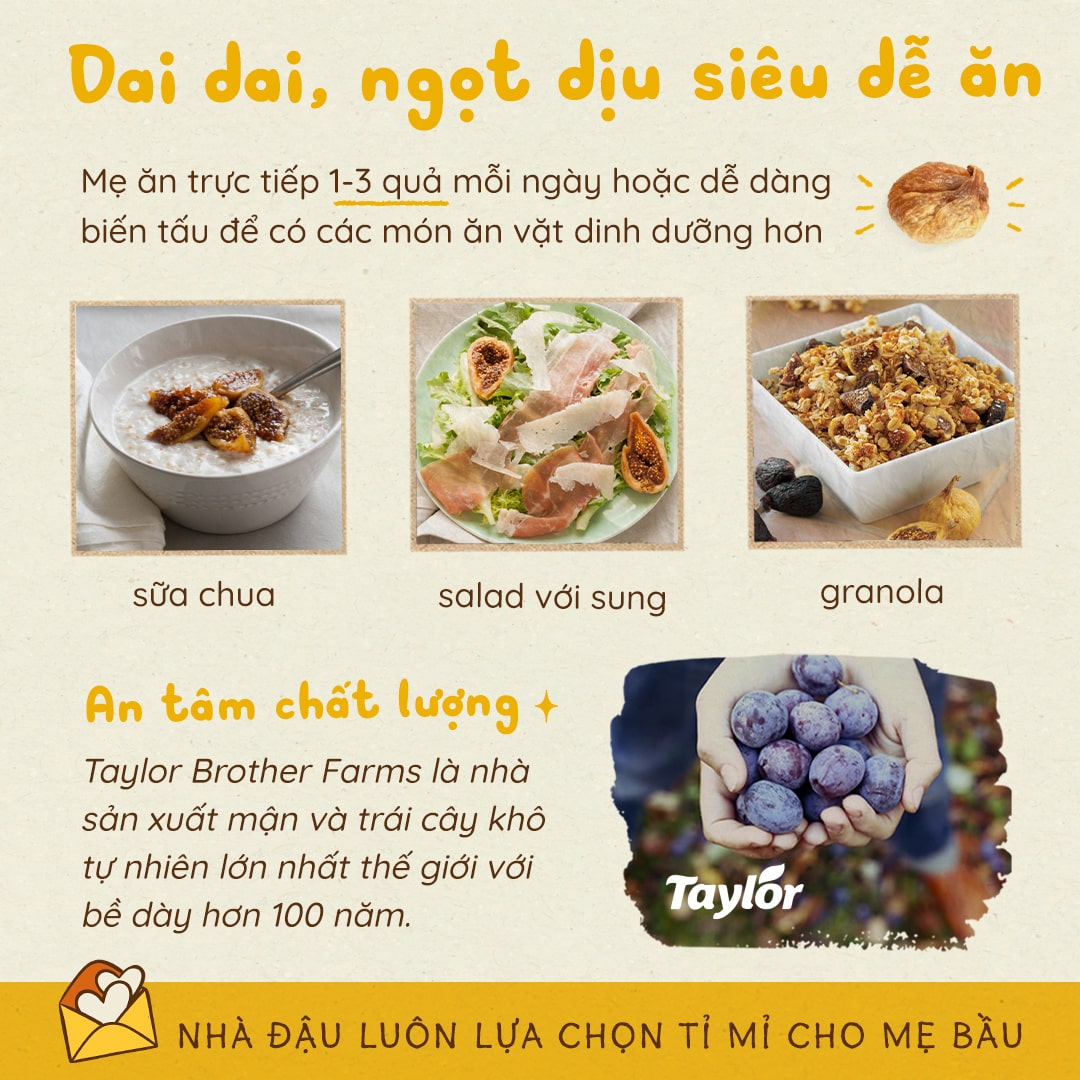 Quả sung Mỹ sấy khô tự nhiên Taylor 190g, không chất bảo quản, không đường | Nhà Đậu | 210