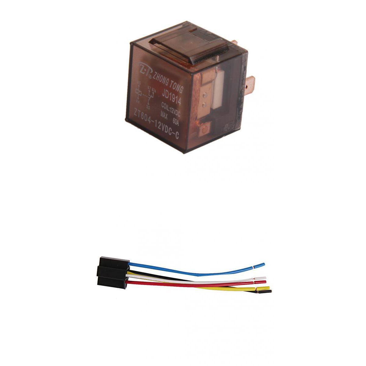 Truck 12V 60 AMP SPDT Relay Relays 5 Pin 5P and Socket 5 Wire