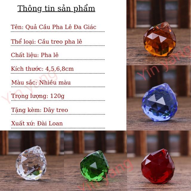 Quả Cầu Treo Pha Lê Phong Thủy Đa Giác