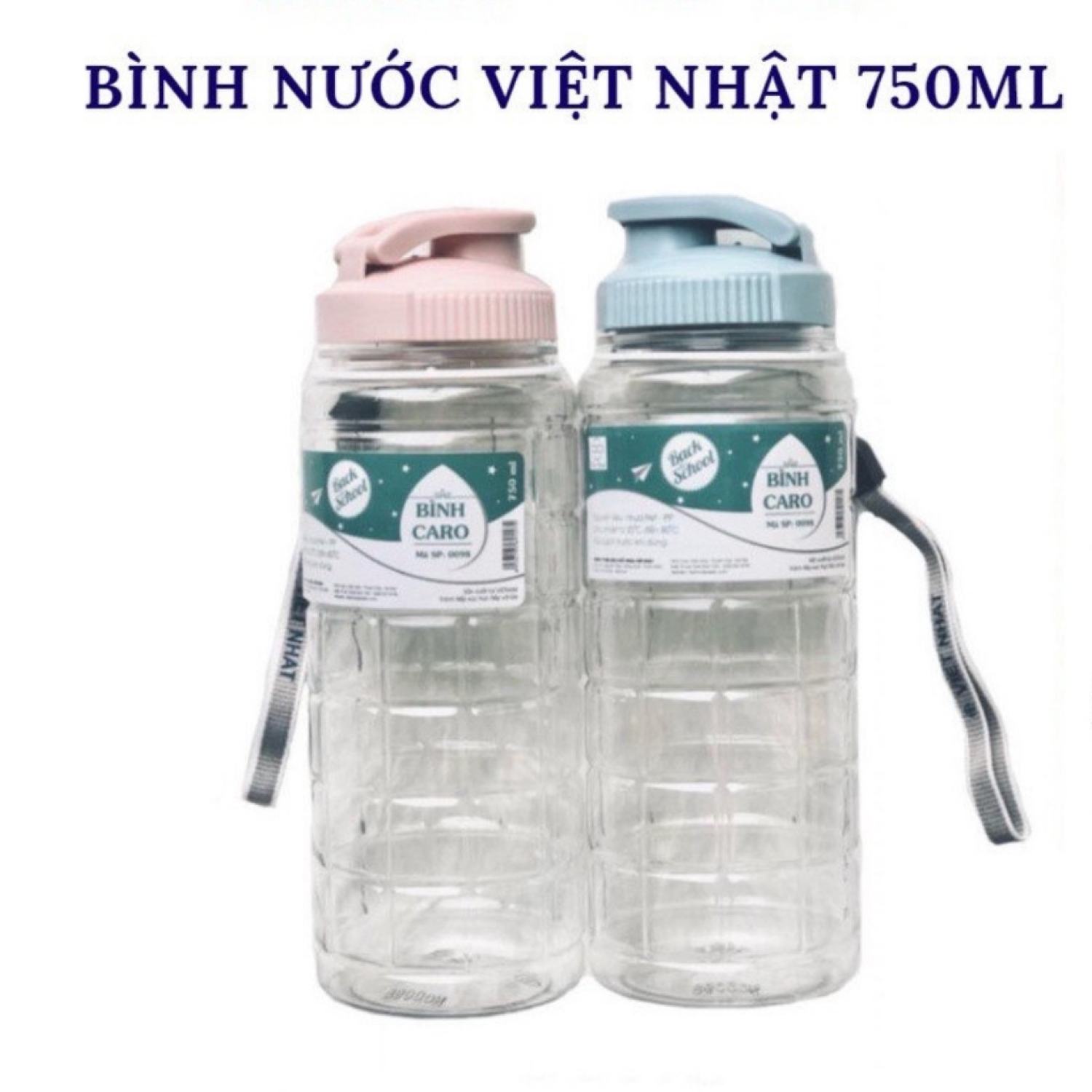 Bình nước nhựa thể thao học sinh 750ml tiện dụng