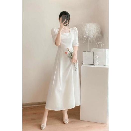 ĐẦM NỮ TAY LỠ PHỐI NÚT NGỌC ĐI TIỆC