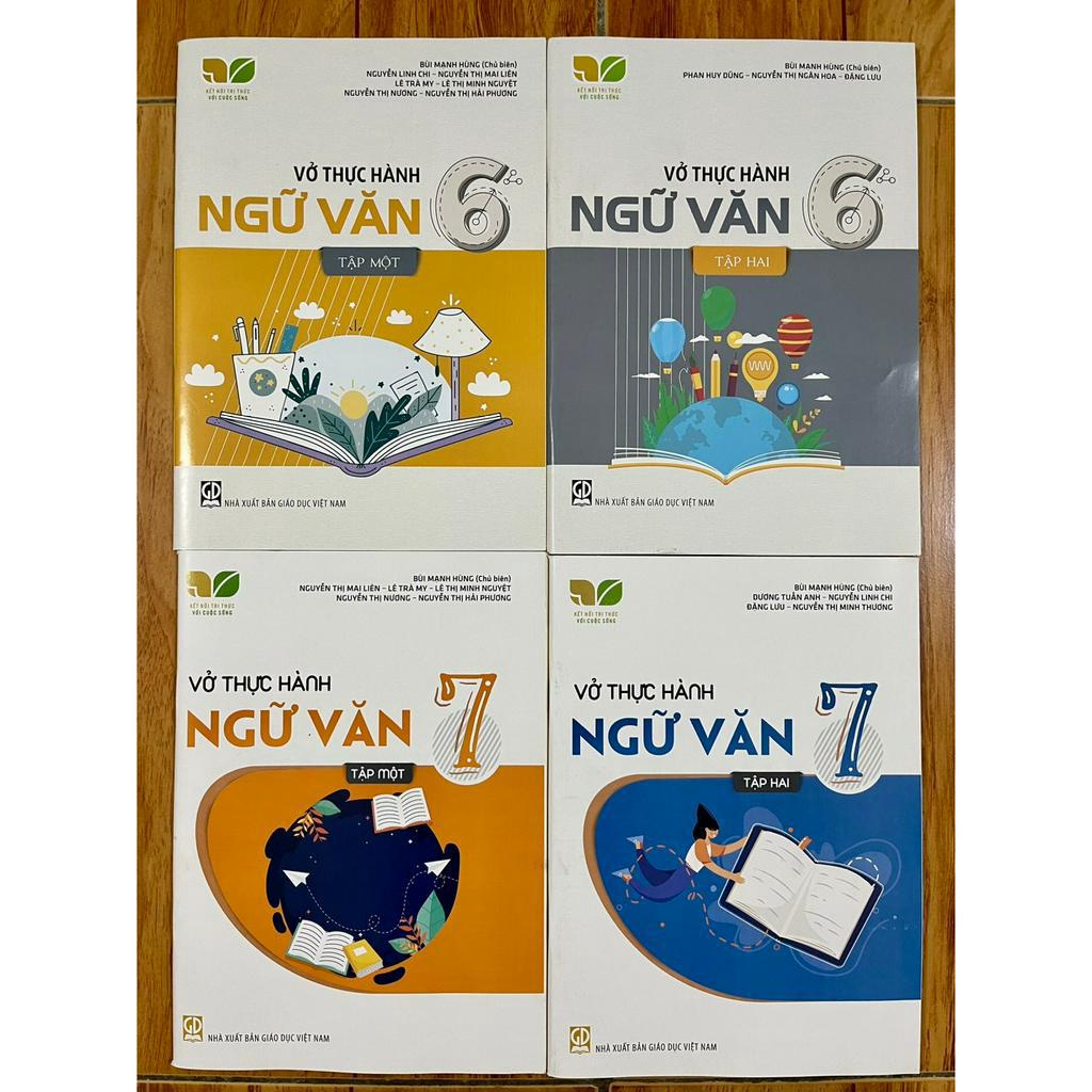 Sách - Combo 4 quyển Vở thực hành Ngữ văn lớp 6 và lớp 7 tập 1+2