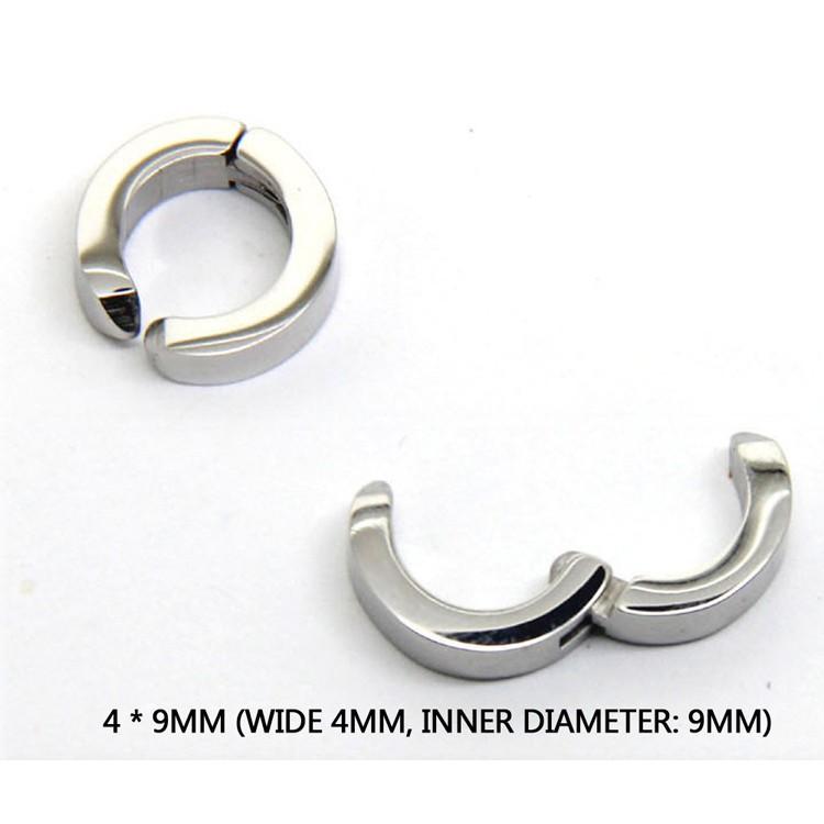 Khuyên tai nam nữ dạng kẹp mũi tròn màu đen phong cách Punk không cần bấm lỗ mã sp ZJ3135