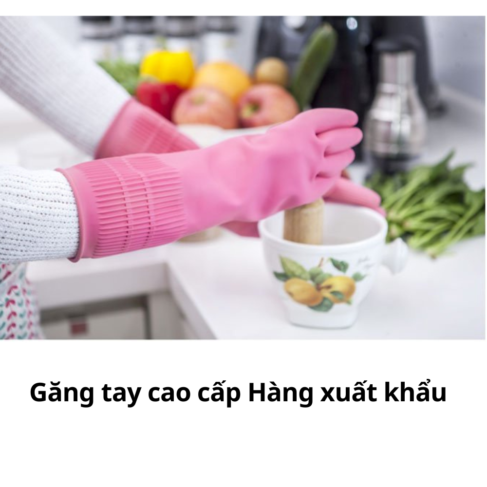 Mua 3 Tặng 2 Đôi Găng Tay cao Su Tự Nhiên Hàn Quốc Có Móc 38cm