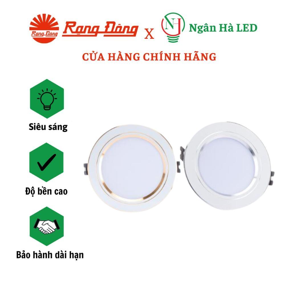 Đèn LED âm trần downlight Rạng Đông Viền Bạc, Viền Vàng. Model AT10L 110/9W