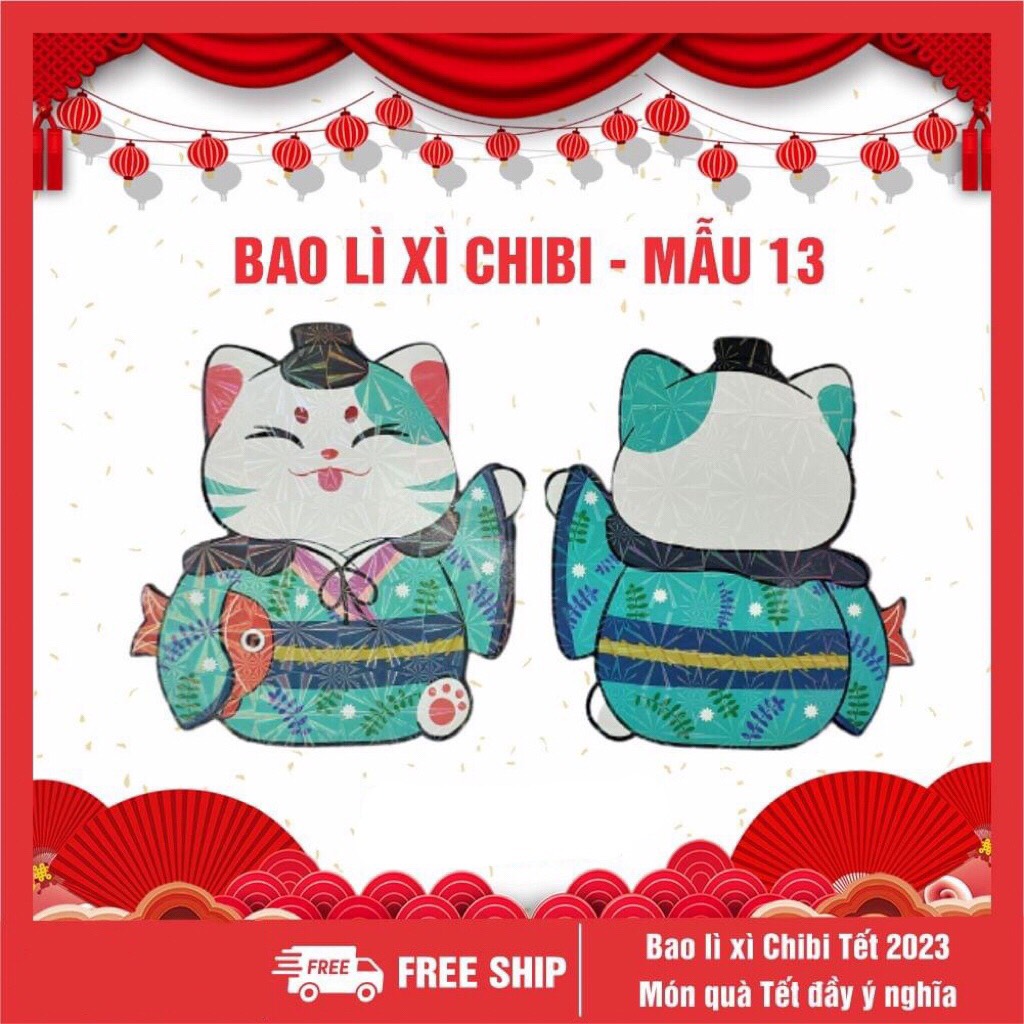 Bao lì xì chibi Tết 2023 cute dễ thương có phản quang - Giao mẫu ngẫu nhiên