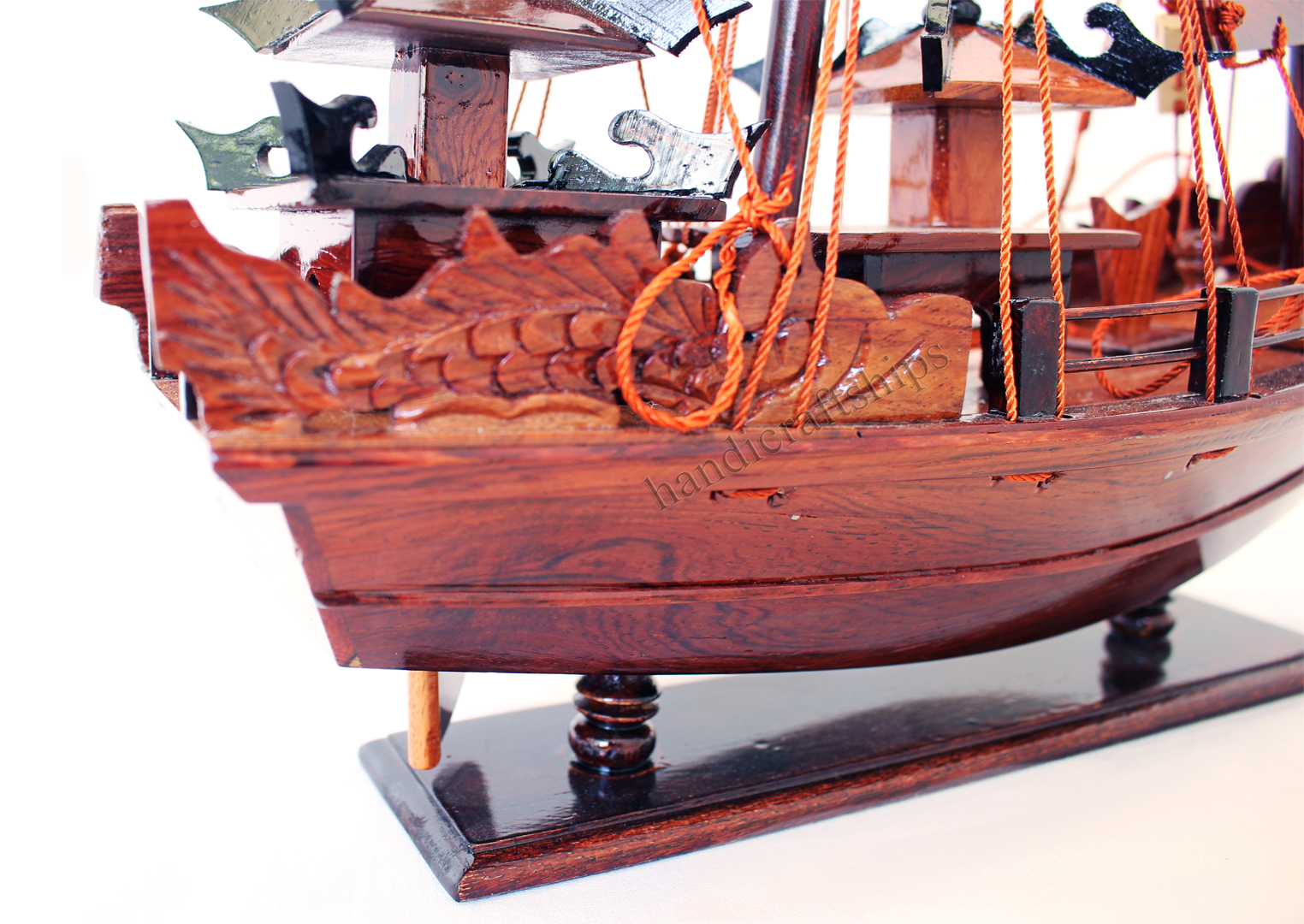 Mô hình thuyền Hạ Long gỗ cẩm 40cm