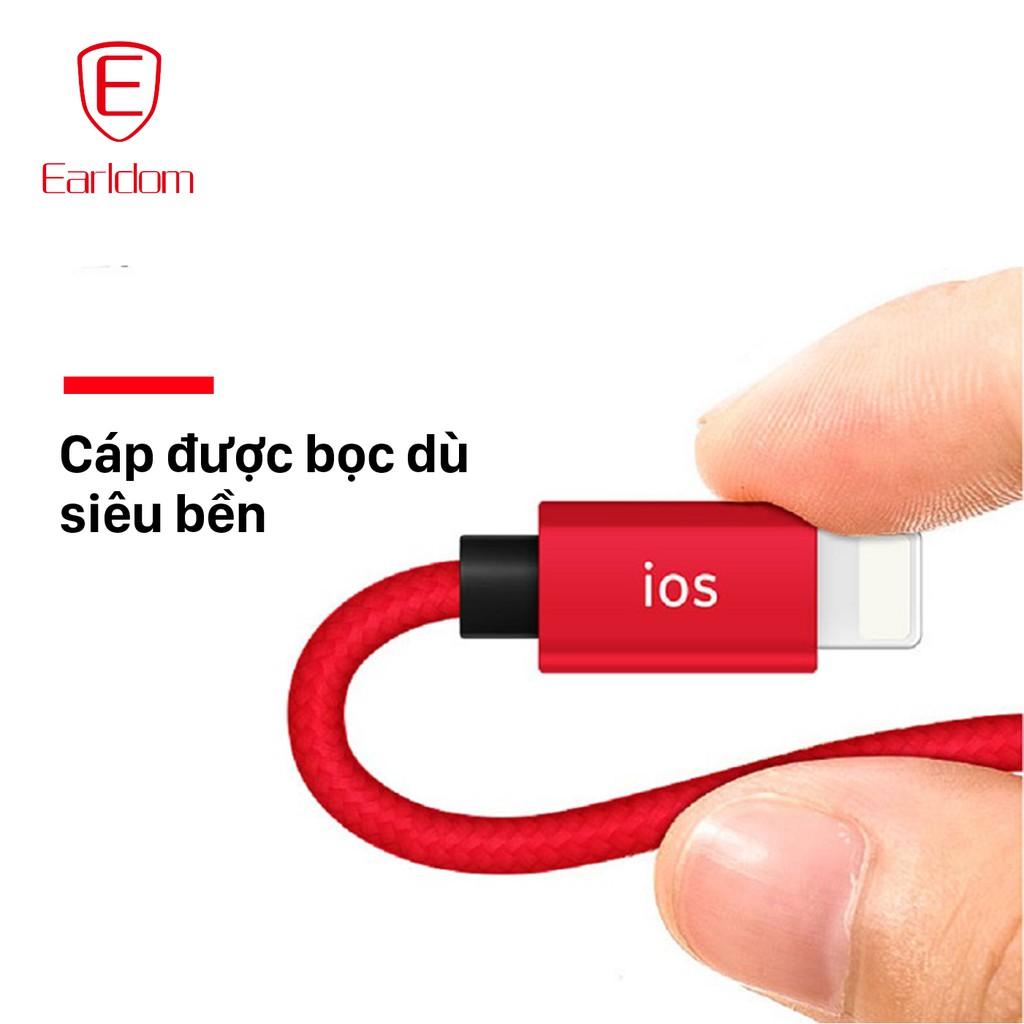 Cáp sạc màu đỏ đa năng 3in1 Earldom IMC - 015 dài 1.2m - Hàng chính hãng