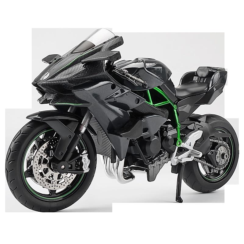 Mô hình xe mô tô Kawasaki Ninja H2R bằng hợp kim nguyên khối có nhạc và đèn tỷ lệ 1:12