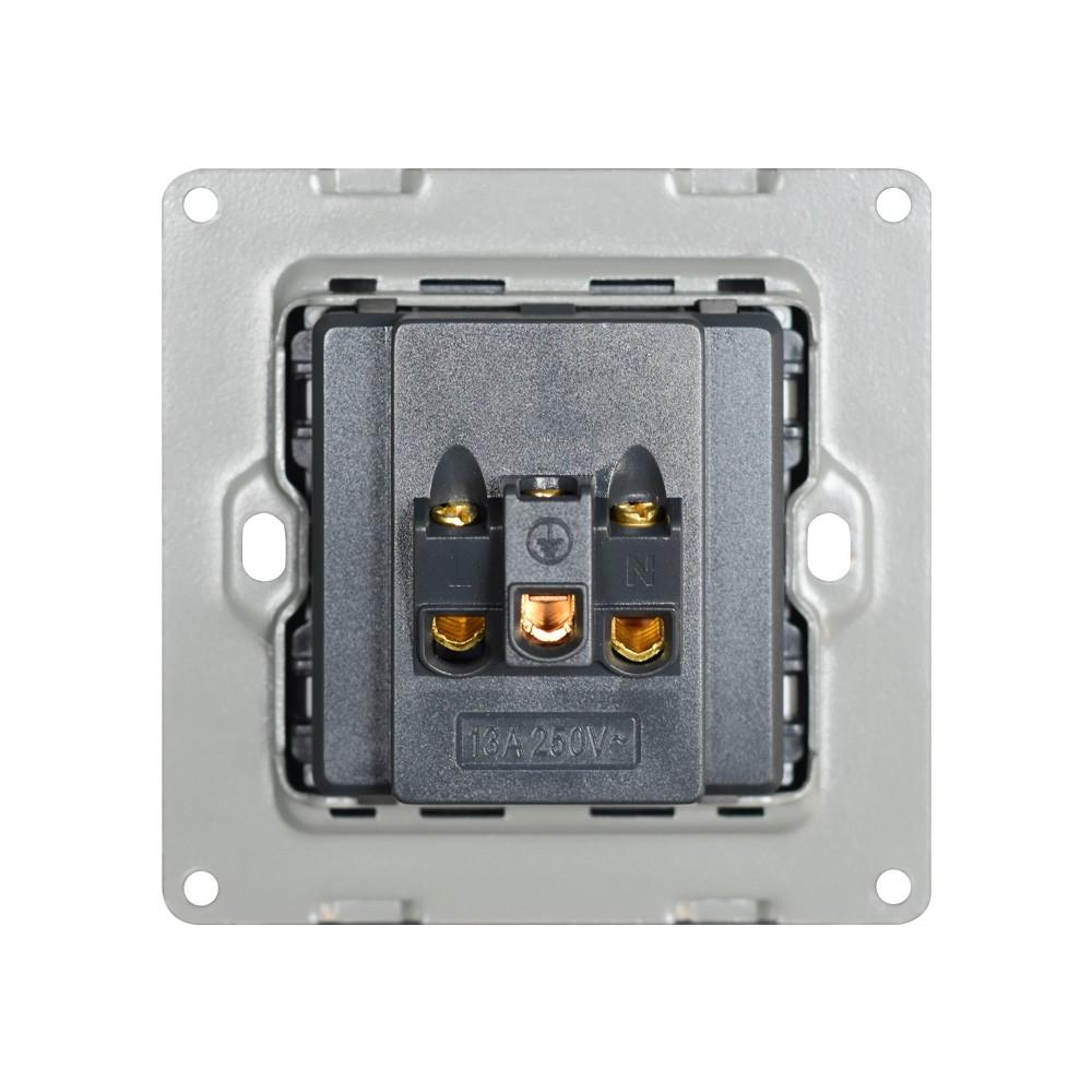 Ổ Cắm 3 Chấu Giả Gỗ Cao Cấp - Chất Liệu Hợp Kim Nhôm - Hàng Chính Hãng Tenko