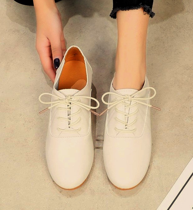 Giày oxford đế thấp màu trơn