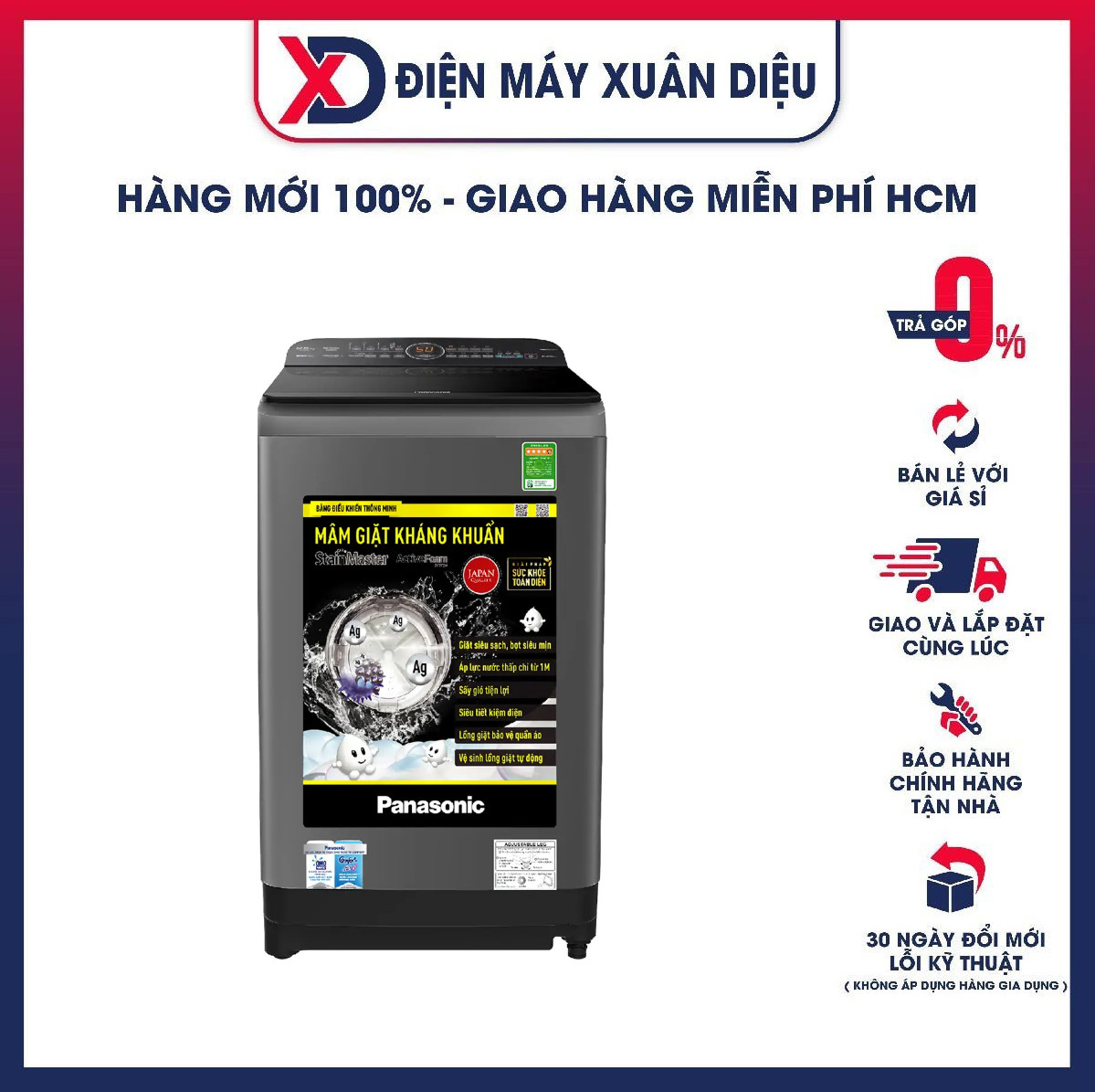 Máy Giặt Panasonic 10 Kg NA-F100A9DRV - Hàng Chính Hãng - Chỉ Giao Hồ Chí Minh