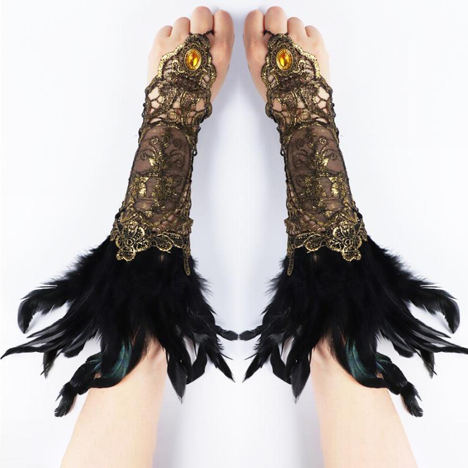 2x Wrist Cuffs Sleeves Bracelets for Showgirl Wedding Evening