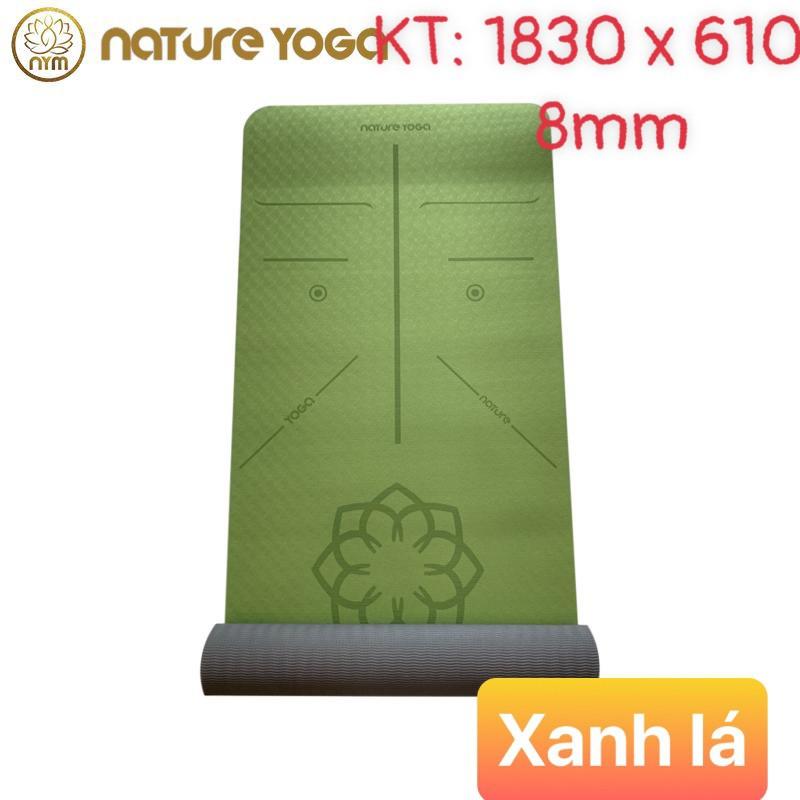 Thảm tập yoga 8mm định tuyến Hoa Sen Kèm túi Đựng