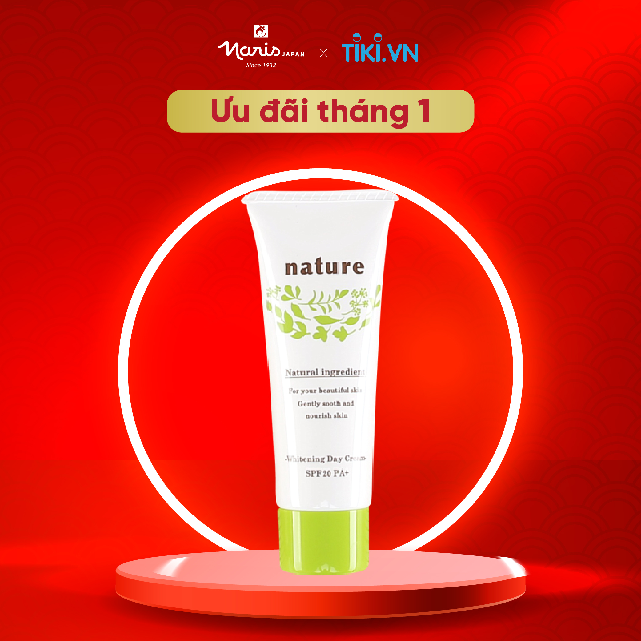 Kem dưỡng và làm trắng da ban ngày Nhật Bản Naris Nature Whitening Day Cream SPF20/PA+ (40g) – Hàng Chính Hãng