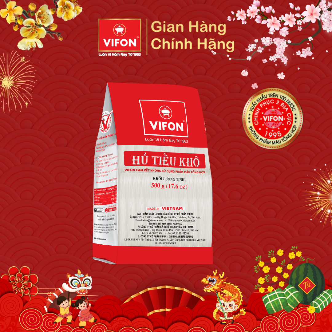 Thùng 12 gói Hủ tiếu khô VIFON 500gr/gói