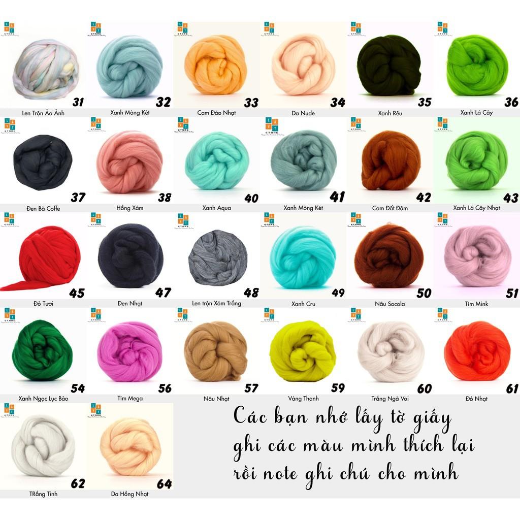 TỰ CHỌN MÀU LEN VÀ TẠO CHO MÌNH COMBO LEN CHỌC - COMBO NEEDLE FELTING ĐẦY ĐỦ