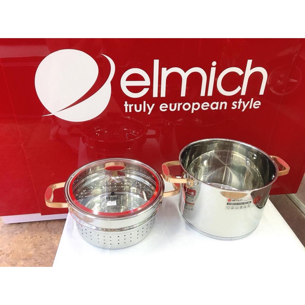 Nồi Hấp Inox 304 5 Lớp Đáy Từ ELMICH Redvelvet EL5585 24cm/ EL0979 28cm