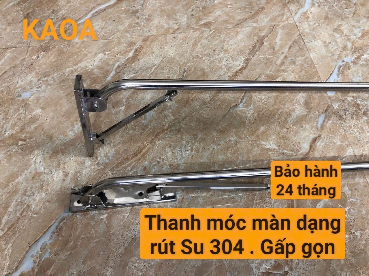 Thanh móc màn gấp gọn dạng rút SU304. 1 bộ ( 2 cái ) BH 24 THÁNG