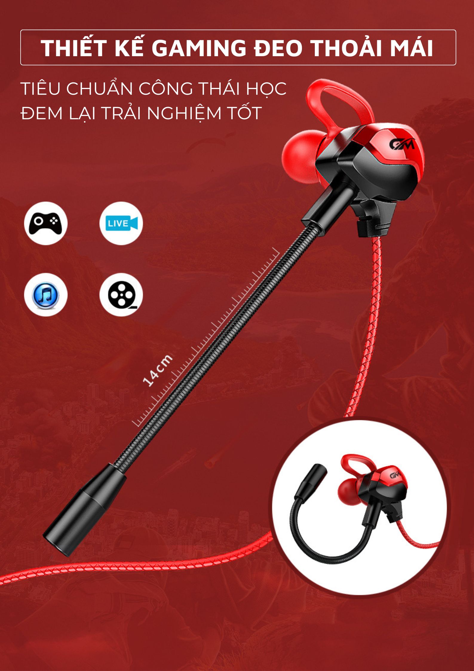 Tai Nghe Gaming Chơi Game Chuyên Nghiệp G3000, Thiết Kế Cực Đẹp, Âm Thanh Stereo Trân Thực, Jack Cắm 3.5mm-Hàng Chính Hãng