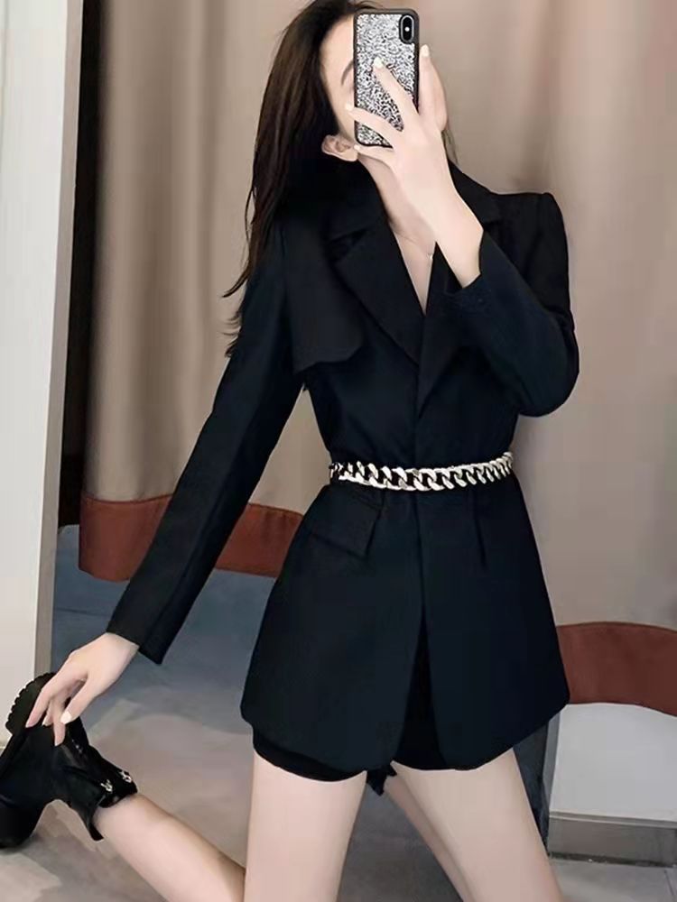Đai váy Thắt lưng nữ Chun phối xích thời trang