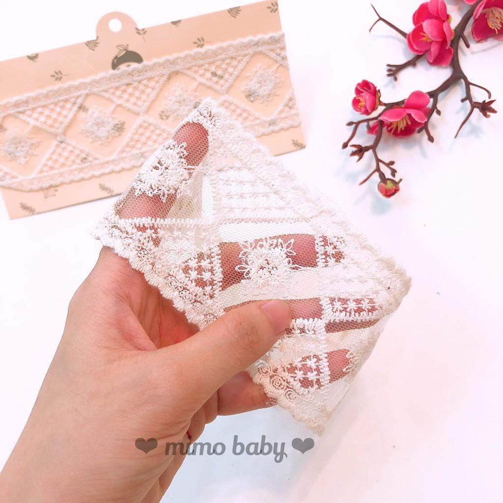 Băng đô bé gái - Mẫu ren trắng kiểu tiểu thư cho bé Mimo baby