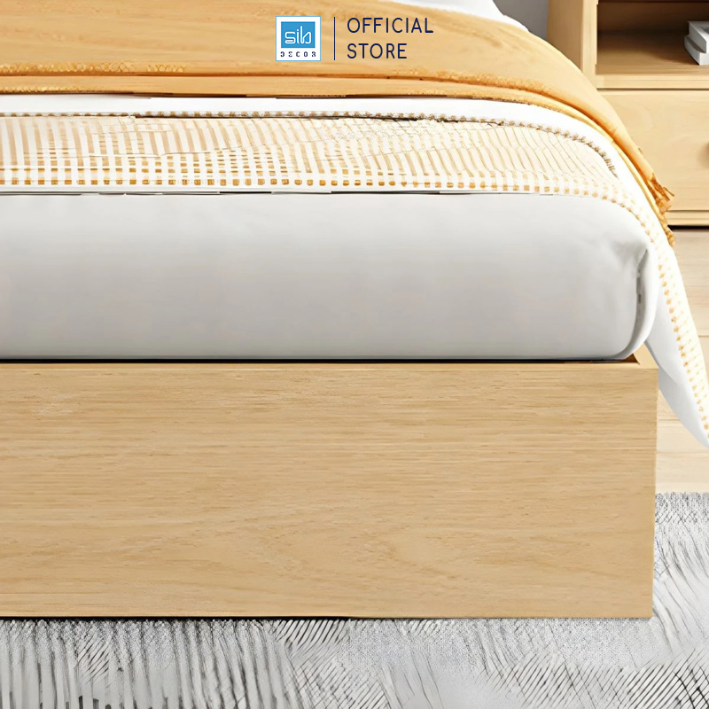 Giường Ngủ Gỗ Hiện Đại Skylar, Có Đèn LED Tích Điện Đầu Giường SIB Decor GN23