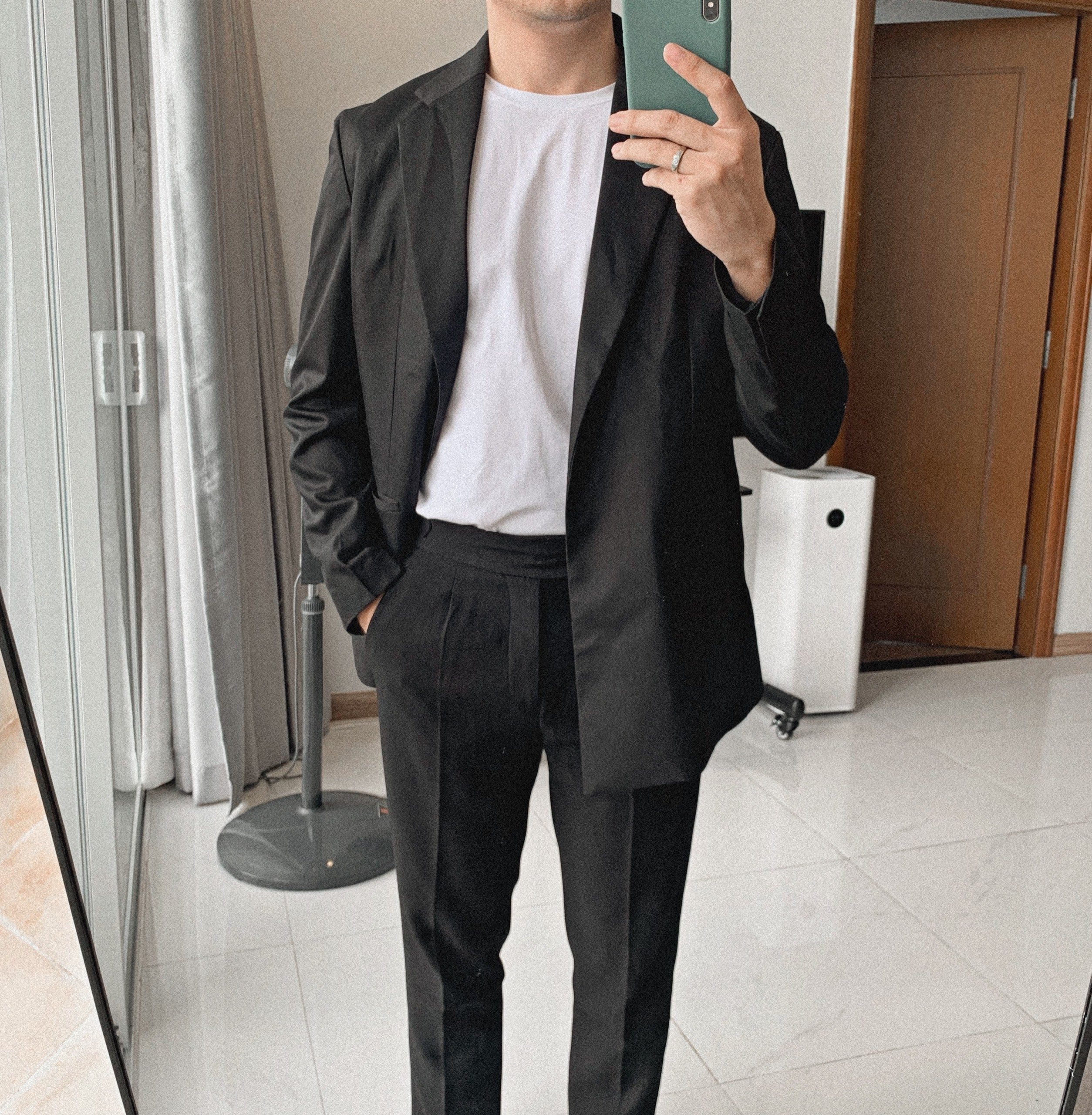 Áo khoác Blazer nam AKUBA form regular không ôm, vải fresco, đứng form, hạn chế nhăn, phong cách Hàn Quốc trẻ trung 01K0075