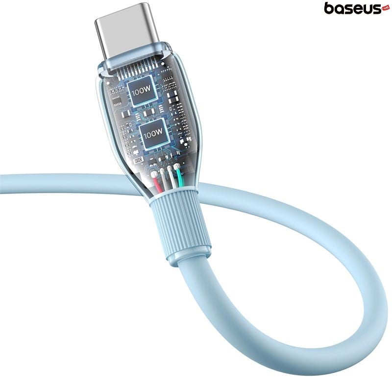Cáp Sạc Siêu Nhanh Baseus Pudding Series Type-C to Type-C 100W (Fast Charging Data Cable) - Hàng chính hãng