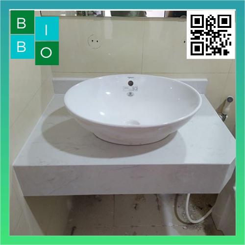 Lavabo tròn đặt bàn màu trắng