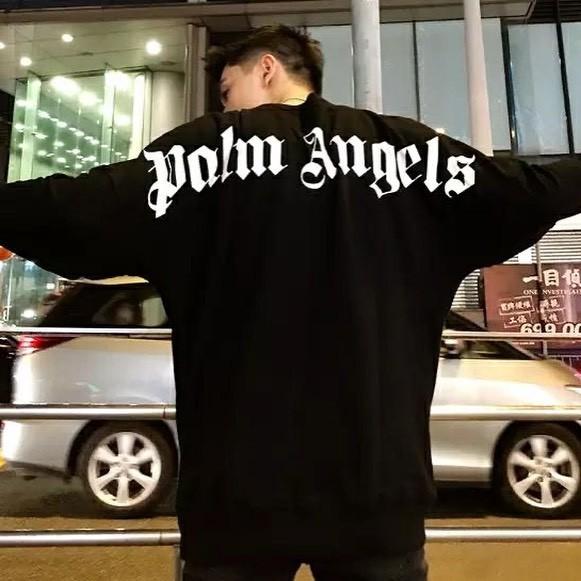 Áo thun Palm Angels Sweater ( lưng áo ), áo phông dài tay form rộng Hottrend2020 ( Nam, Nữ ) ( Màu Đen )