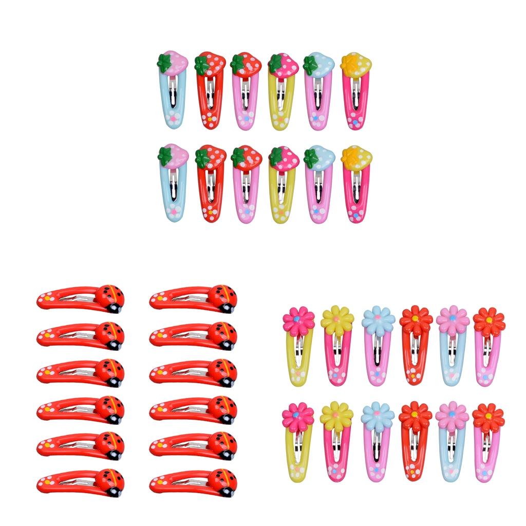 12Pcs Girls Baby Toddler Princess Snap Hair Clips Hair Accessories Style 1