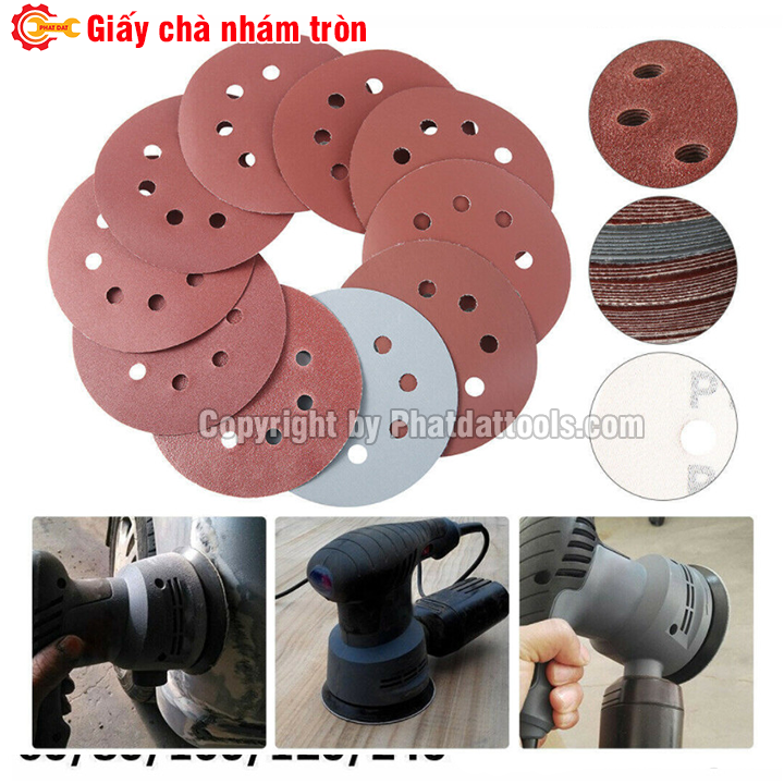 Giấy nhám chà tường cỡ giấy tùy chọn D125-180-230mm-Hộp 100 tờ
