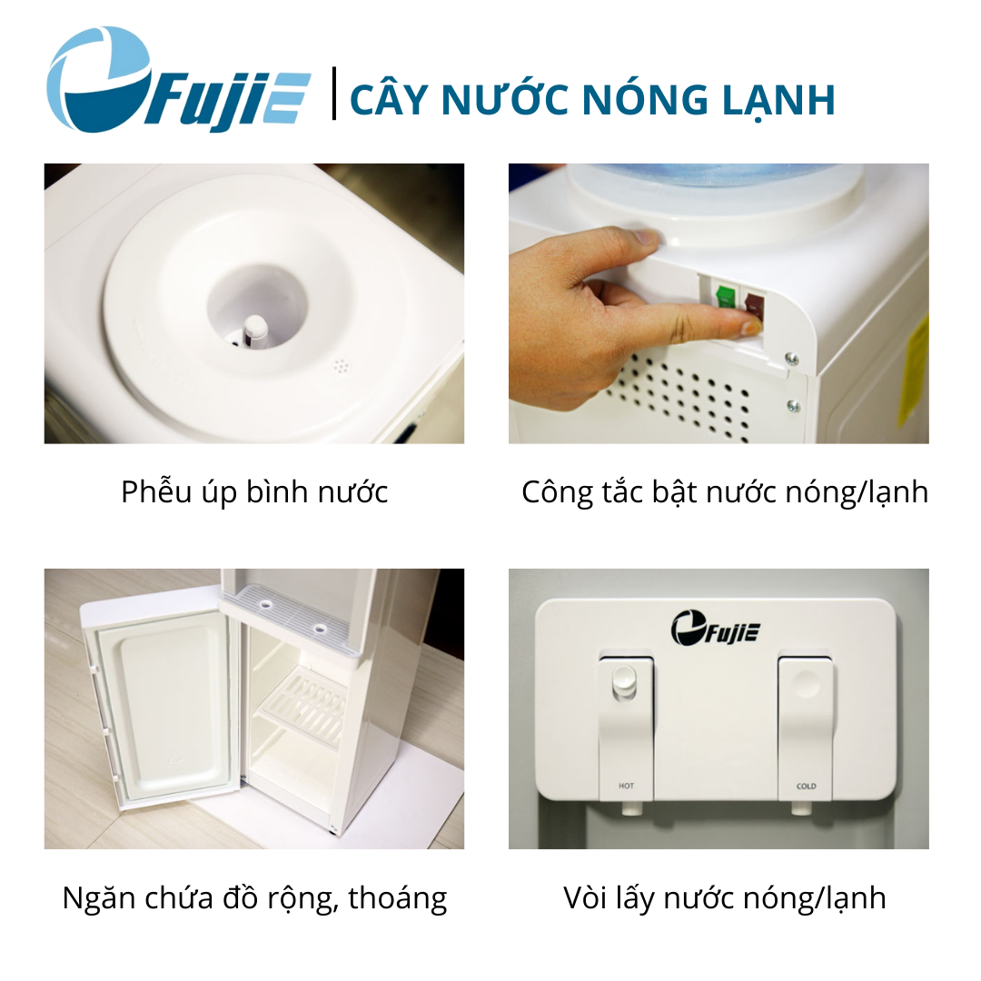 Cây nước nóng lạnh cao cấp FujiE WD1850C, công nghệ làm lạnh bằng Block, bảo hành 24 tháng - Hàng chính hãng