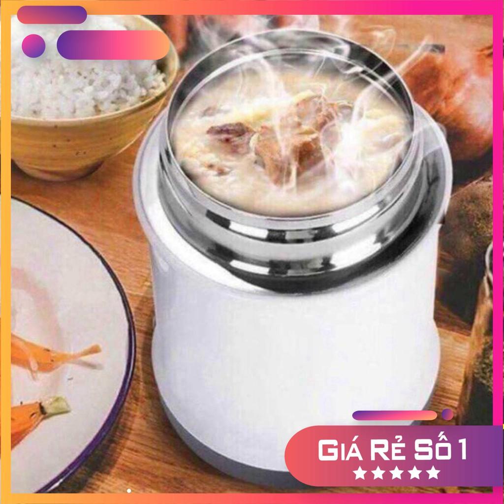 Bình Ủ Cháo Giữ Nhiệt Đa Năng 2 Lớp 450ml Tiện Dụng - Bình Ủ Cháo Cho Bé có Quai Xách-XUẤT NHẬT-LÕI INOX-Bình Ủ Mini