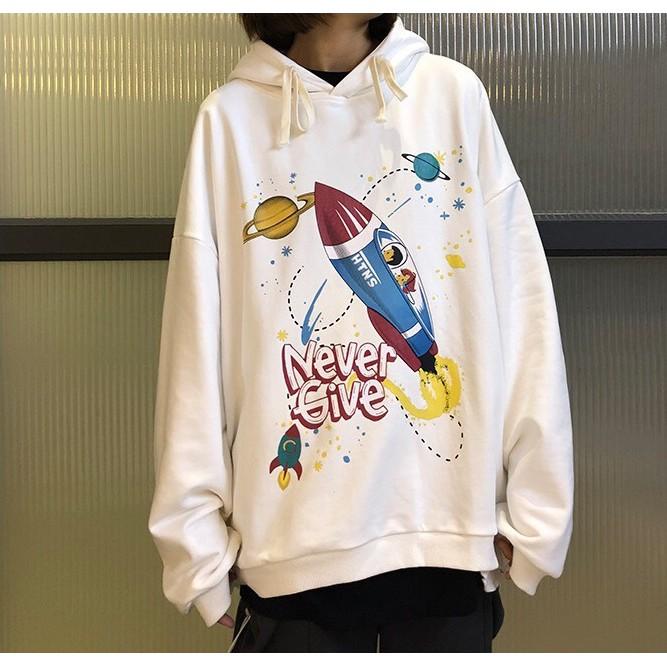 ÁO HOODIE NÓN CHUI TRÙM ĐẦU NAM NỮ UNISEX TÊN LỬA HTNS ÁO KHOÁC NỈ NGOẠI MỀM MỊN, Áo Nỉ Hoodie Nữ Nam Unisex ulzzang from rộng-Jins Store